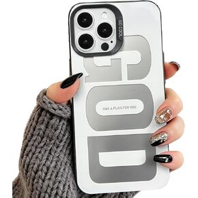 NITITOP Compatible with iPhone 16 Plus Case Cute GOD Plan Letter Pattern for Women Men Girls Boys Shockproof Soft TPU Slim IMD Hard Back Protective Cover - Pink in Kuwait