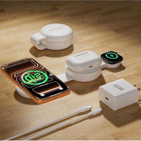 3 in 1 Charging Station for Apple Multiple Devices, Qi2.2 25W Foldable Magnetic Fast Wireless Charger Dock, Travel Charging Pad for iPhone 17/16-12 Series, Apple Watch, AirPods (45W Adapter Included) in Kuwait