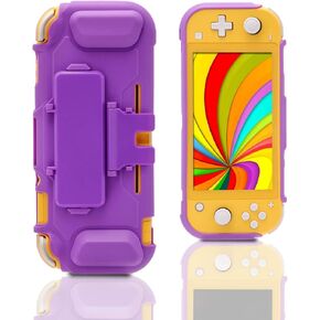 ECHZOVE Switch Lite Case for Kids, 3-in-1 Protective Grip Cover with Built-in Kickstand and Game Card Storage for Nintendo Switch Lite, Lightweight TPU Travel Case, Purple in Saudi Arabia