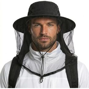 Mosquito Hat with Netting, Mosquito Hats Lightweight Outdoor Fishing Hiking Camping Bug Net for Men & Women, Grey in Saudi Arabia