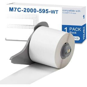 M7C-2000-595-WT Compatible for Brady All Weather Permanent Adhesive Vinyl Label Tape for BMP71 Printers - 2" x 50', White in Saudi Arabia