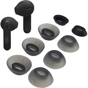 أطراف أذن بديلة متوافقة مع JBL Tune Flex 2، أطراف أذن من السيليكون الناعم مع صندوق تخزين محمول (4، أسود، XS/S/M/L) in Kuwait
