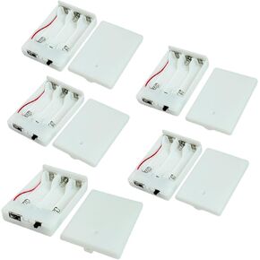 TSUYA 5 Pcs Portable USB Battery Pack for 4.5V LED Neon Signs, Cordless Power Supply Converter with ON/Off Switch, Universal for Indoor Outdoor LED Strip Fairy Lights for Parties (White, 5 Pcs) in Kuwait