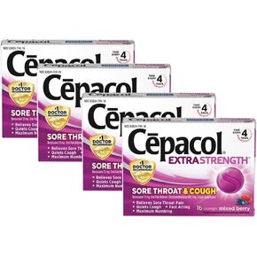 Cepacol Maximum Strength Throat Drop Lozenges, Cherry, 16 Count (Pack of 4) in Kuwait