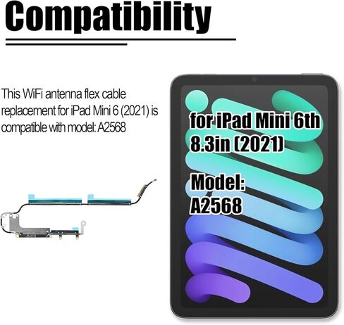 for iPad mini 2021 8.3-inch WiFi Antenne Flex Cable Replacement for iPad mini 6th Gen Wi-Fi Signal Flex Cable Replacement Repair Part Fit for Model: A2568 in Saudi Arabia