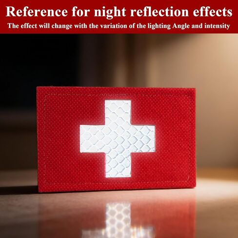 3-Pack IR Reflective Medic Patch, Red Cross First Aid Patches, Tactical Hook and Loop Medical Badges for IFAK Pouch Tactical Gear Military Backpacks Bags, Vest & Operator Gear in Saudi Arabia