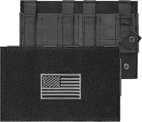 MOLLE Patch Panel Mounting Placard Platform, Hook & Loop Panel - DIY Morale Patch Board for Tactical Vests & Backpacks（Black） in Saudi Arabia