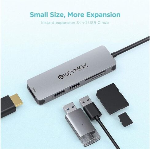 موزع USB-C 5 في 1 مزود بمخرج HDMI 4K وقارئ بطاقات in Saudi Arabia