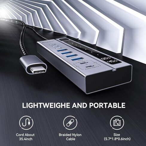 موزع USB C 9 في 1 من Minisopuru - يدعم الشحن بحد أقصى 45 وات مع محول طاقة 72 وات، ونقل بيانات بسرعة 10 جيجابت في الثانية، ومحور يعمل بمنفذ USB-C لأجهزة الكمبيوتر المحمول، وMacBook، وiPad (ليس للشاشة) in Kuwait