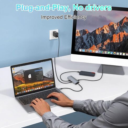 10Gbps USB C Hub with USB C Video Output, USB C Hdmi Splitter with 4K@60Hz Video Output, 100W PD Charging, 10Gbps Data Transfer, Multi USB C Adapter for MacBook Pro/Air, HP and More Type C Devices in Saudi Arabia