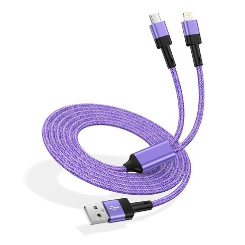 كابل شحن USB C متعدد سريع لهاتف iPhone 17 Air 17 Pro 17 Pro Max 16e 16 15 Pro Max، كابل USB C وLightning بطول 4 أقدام 2 في 1 USB إلى النوع C وسلك شاحن سيارة Lightning لهاتف iPhone 15 14 13 12، سامسونج in Kuwait