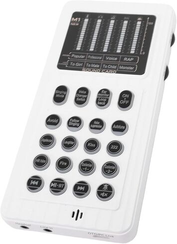 Bewinner Portable Voice Changer Sound Card | Bluetooth 5.0, 8 Voice Effects with 10 Level Pitch Adjust, Plug & Play, 106dB SNR, Built in 600mAh Battery for Live Streaming/Gaming/Karaoke in Saudi Arabia