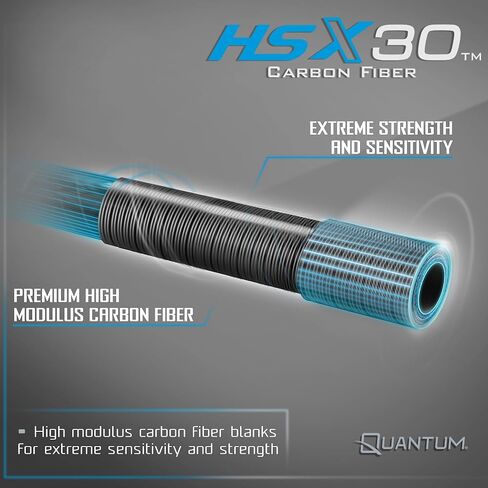 Quantum Myth Spinning Fishing Rod, HXS30 Graphite Blank, Seaguide Line Guides, Fuji DPS Reel Seat, Cork Handle, Gray/Blue in Saudi Arabia