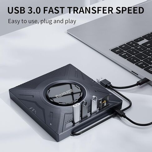 حاوية M.2 NVMe (10 جيجابت في الثانية) + حزمة محرك أقراص CD/DVD خارجي: مجموعة توصيل البيانات والوسائط المثالية - قارئ USB-C NVMe SSD بدون أدوات (لمحركات أقراص SSD 2230/2242/2260/2280 PCIe) ونسخ الأقراص المضغوطة المحمولة USB 3.0 in Kuwait