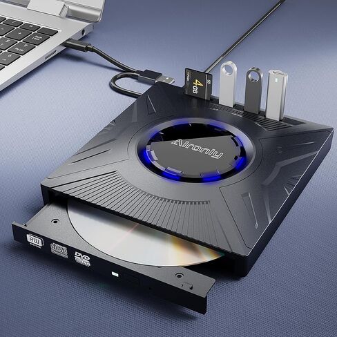 حاوية M.2 NVMe (10 جيجابت في الثانية) + حزمة محرك أقراص CD/DVD خارجي: مجموعة توصيل البيانات والوسائط المثالية - قارئ USB-C NVMe SSD بدون أدوات (لمحركات أقراص SSD 2230/2242/2260/2280 PCIe) ونسخ الأقراص المضغوطة المحمولة USB 3.0 in Kuwait