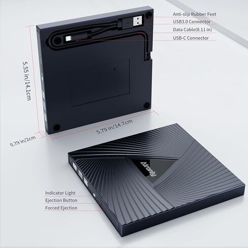 قارئ وتخزين خارجي USB-C 2 في 1: حاوية SSD M.2 NVMe SSD بسرعة 10 جيجابت في الثانية + ناسخ أقراص CD/DVD USB 3.0، التوصيل والتشغيل، بدون أدوات لمحركات الأقراص SSD والأقراص المضغوطة 2230/2242/2260/2280، بما في ذلك. كابل USB-C إلى C/A لأجهزة الكمبيوتر المحمول/ in Kuwait