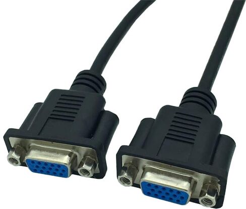 محول تحويل VGA SVGA 15-pin HD15 أنثى إلى أنثى، كابل شاشة فيديو ممتد متوافق مع الكمبيوتر الشخصي وجهاز العرض والكمبيوتر المحمول والتلفزيون (30 سم) in Kuwait