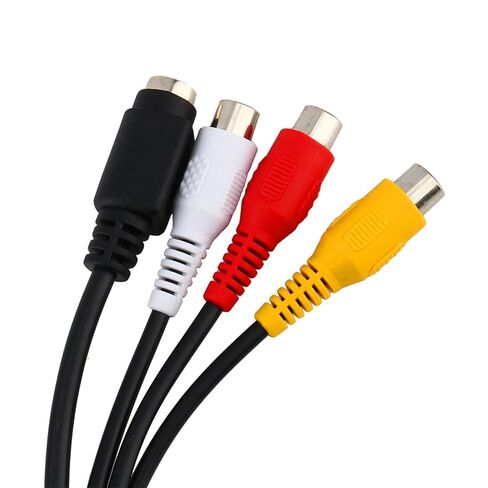 Pomya VGA to SVideo & Composite AV Adapter Cable, 15-Pin DSub Male to 4-Pin SVideo & Female, Convert PC VGA Output TV for Laptop Desktop with TVOut Function in Kuwait