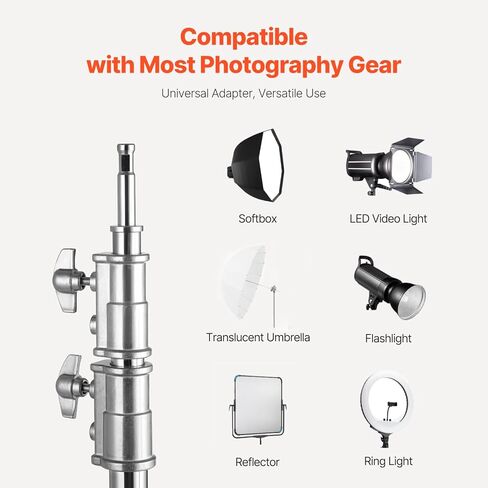 Happybuy C Stand with Boom Arm, Max Height 10.83 ft/330 cm, Stainless Steel Heavy Duty Photography Light Stand with 4.8-9.8 ft Adjustable Height, 2 Grip Head for Studio Lights in Saudi Arabia