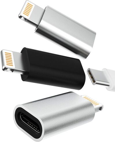 USB C Female to Lightning Male Adapter(3pack) Type C Charger Cable Port Compatible for Apple for iPhone 13 12 11 Pro Max Mini Xs Se X Xr 8 Plus for iPad Air Converter Charging Cord Data Sync Connector in Saudi Arabia