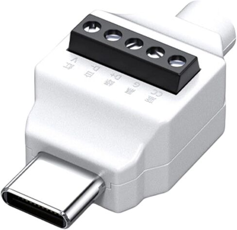 USB C ذكر إلى 5Pin / 4pin طرف تجعيد بدون لحام لمشروع الإصلاح السريع، نقل بيانات 480 ميجا بت في الثانية، 65 وات، محول توصيل سريع من النوع C in Kuwait