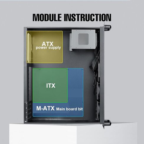 حافظة خادم هيكل الخادم 2U تدعم اللوحات الرئيسية Mini ITX وMicro ATX (9.6 x 9.6) وتدعم 3 x 3.5 HDD أو 2 x 3.5 HDD + 1 x 2.5 SSD in Kuwait
