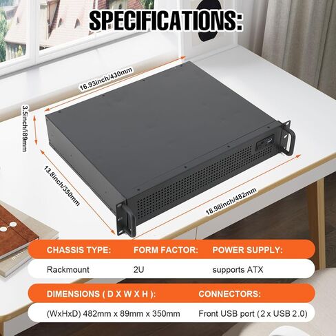 حافظة خادم هيكل الخادم 2U تدعم اللوحات الرئيسية Mini ITX وMicro ATX (9.6 x 9.6) وتدعم 3 x 3.5 HDD أو 2 x 3.5 HDD + 1 x 2.5 SSD in Kuwait