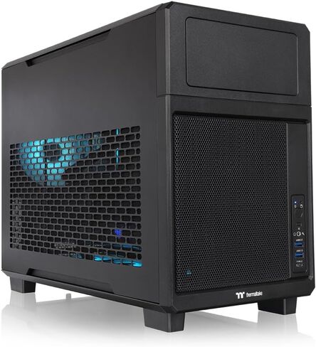 Thermaltake TR200; Micro Chassis; 1x120mm PWM Fan Included; mATX/mITX Support; 360mm Radiator Support; 365mm GPU Clearance; 175mm Air Cooler Clearance; 5.25" Bay Support; Black; CA-11L-00S1NN-00 in Saudi Arabia