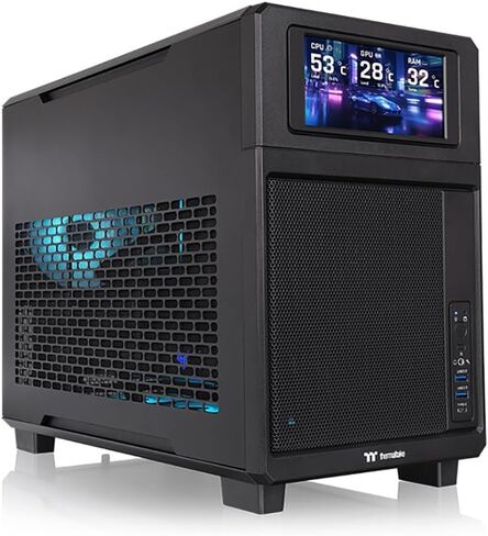Thermaltake TR200; Micro Chassis; 1x120mm PWM Fan Included; mATX/mITX Support; 360mm Radiator Support; 365mm GPU Clearance; 175mm Air Cooler Clearance; 5.25" Bay Support; Black; CA-11L-00S1NN-00 in Saudi Arabia