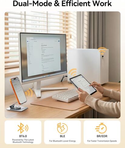 ORICO USB Bluetooth Adapter–30M Range, 3Mbps Speed, Bluetooth 6.0 Dongle Receiver EDR & BLE, Windows 8.1/10/11 Compatible, Supports Headphones, Keyboard, Mouse, Speakers & Printers（BTA-60） in Saudi Arabia