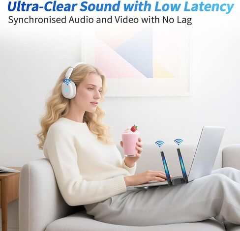 Long Range USB Bluetooth 6.0 Adapter for PC, Built-in PA Enhanced 5dBi High Gain Wireless Dongle w/Dual Antennas, Supports Windows 11/10/8.1/7 Laptop Desktop, NOT for TV, Mac, Car Stereo in Saudi Arabia