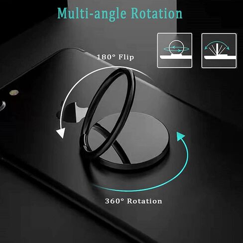 حافظة Realme Note 70T (6.74 بوصة)، [1 × طبقة حماية من الزجاج المقوى]، غطاء TPU مقاوم للصدمات، مع [جراب هاتف بمسند حلقي] حافظة هاتف لـ - أسود in Kuwait