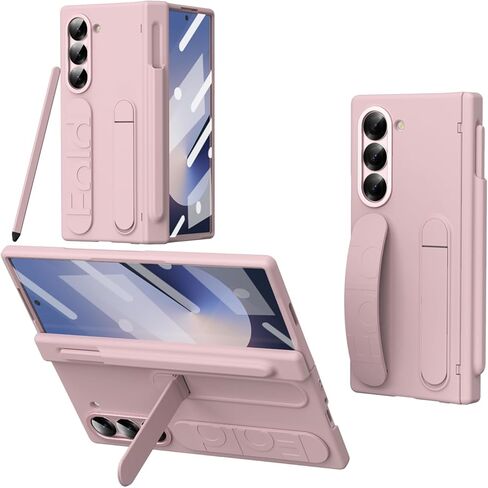 ZORSOME لهاتف Samsung Galaxy Z Fold 6 5G، حافظة كاملة للجسم، واقي شاشة مدمج وحماية للمفصلات، جلد مقاوم للصدمات + غطاء مقبض سيليكون شامل من البولي كربونات لهاتف Z Fold 6 [مسند]، شفاف in Saudi Arabia