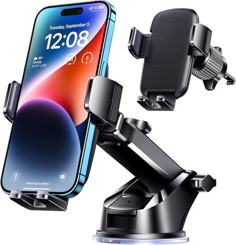 Mobile Phone Holder Car Mobile Phone Holder Car Universal Mobile Phone Holder Car 360° Rotatable Car Mobile Phone Holder Dashboard Windscreen Mobile Phone Holder Car for iPhone Android Smartphone in Saudi Arabia