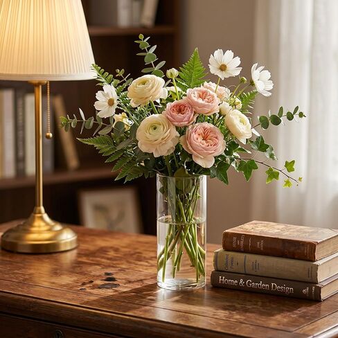 24 Pcs 8 Inch Tall Glass Vases Bulk Clear Cylinder Flower Vases Transparent Candle Holder Glass Cylinder Vases Floral Plant Vase Bulk for Wedding Centerpieces Home Decoration Dinners Party Event in Saudi Arabia