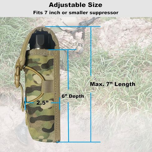 High Temperature Suppressor Pouch, Thermal Insulated Shield for Hot Rifle/Pistol Suppressor, Molle Pouch Holder for Flashlight,Baton, Fits 5-7 inches or Smaller (Camo Style) in Saudi Arabia