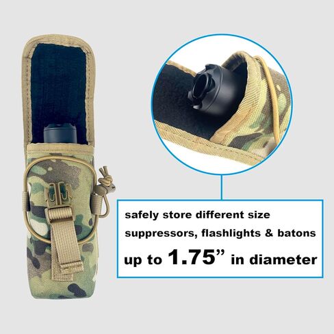 High Temperature Suppressor Pouch, Thermal Insulated Shield for Hot Rifle/Pistol Suppressor, Molle Pouch Holder for Flashlight,Baton, Fits 5-7 inches or Smaller (Camo Style) in Saudi Arabia