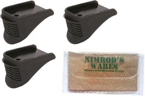 Nimrod's Wares Pearce Grip Extension 3-Pack متوافق مع Glock 26 27 33 39 1 بوصة PG-26XL حزمة مع قطعة قماش من الألياف الدقيقة in Kuwait