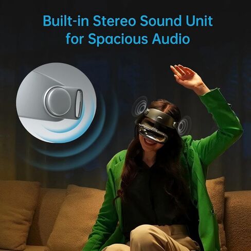 Goovis G3X Pro 3D XR Headset, Dual 1080p Sony Micro-OLED, 800 Inch Virtual Display, Diopter Adjustment, Compatible with iPhone 17/Android/PC/Handhelds/PS5 in Saudi Arabia