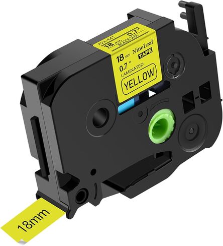 NineLeaf TZe-641 Label Tape 18mm 0.7 Laminated Yellow TZ641 TZe TZ Black on Yellow Compatible with Brother P Touch Label Maker Tape 3/4" for Brother Ptouch PTD410 PTD400 PTD610BT PTD600, 50 Pack in Saudi Arabia