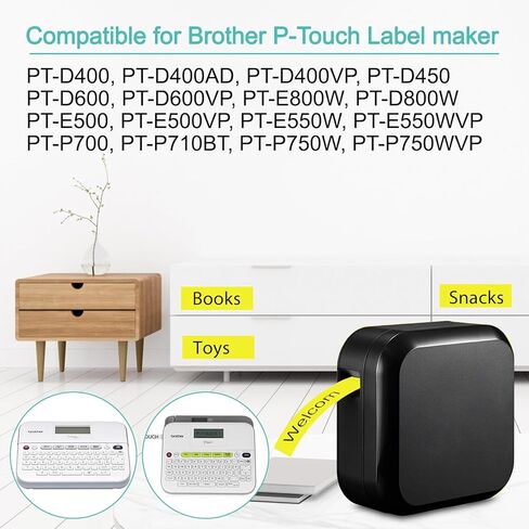 NineLeaf TZe-641 Label Tape 18mm 0.7 Laminated Yellow TZ641 TZe TZ Black on Yellow Compatible with Brother P Touch Label Maker Tape 3/4" for Brother Ptouch PTD410 PTD400 PTD610BT PTD600, 50 Pack in Saudi Arabia