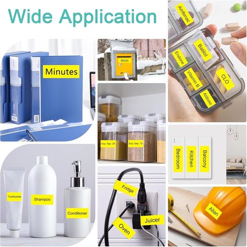 NineLeaf TZe-641 Label Tape 18mm 0.7 Laminated Yellow TZ641 TZe TZ Black on Yellow Compatible with Brother P Touch Label Maker Tape 3/4" for Brother Ptouch PTD410 PTD400 PTD610BT PTD600, 50 Pack in Saudi Arabia