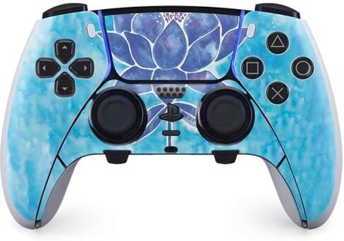 غلاف Skinit المخصص للألعاب متوافق مع وحدة تحكم PS5 DualSense Edge Pro - Blue Lotus مرخص رسميًا من Cat Coq Design in Saudi Arabia