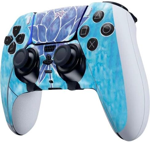 غلاف Skinit المخصص للألعاب متوافق مع وحدة تحكم PS5 DualSense Edge Pro - Blue Lotus مرخص رسميًا من Cat Coq Design in Saudi Arabia