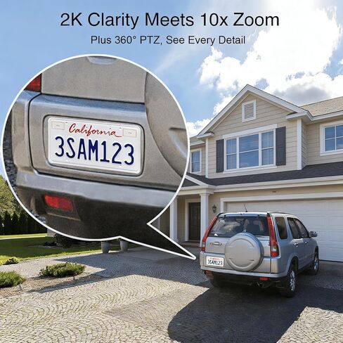 Wireless PTZ Security Camera System Outdoor with 10" HD Monitor, Pre-Installed 1TB HDD for 24/7 Recording No Monthly Fee, 4X 2K Dual-Lens Cameras with 10X Zoom, 10CH Expandable WiFi NVR, 2.4G/5G in Saudi Arabia