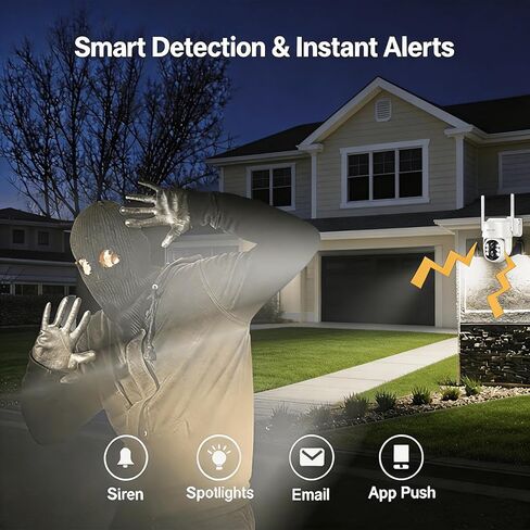 Wireless PTZ Security Camera System Outdoor with 10" HD Monitor, Pre-Installed 1TB HDD for 24/7 Recording No Monthly Fee, 4X 2K Dual-Lens Cameras with 10X Zoom, 10CH Expandable WiFi NVR, 2.4G/5G in Saudi Arabia