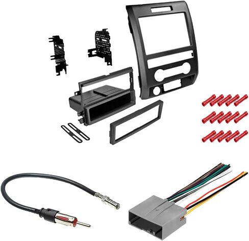 حزمة CACHÉ KIT1060 مع مجموعة تركيب ستيريو للسيارة Ford F150 2009 - 2012 في مجموعة تثبيت لوحة القيادة، وهوائي، وحزام لأجهزة استقبال راديو Din الفردية أو المزدوجة (4 قطع) in Saudi Arabia