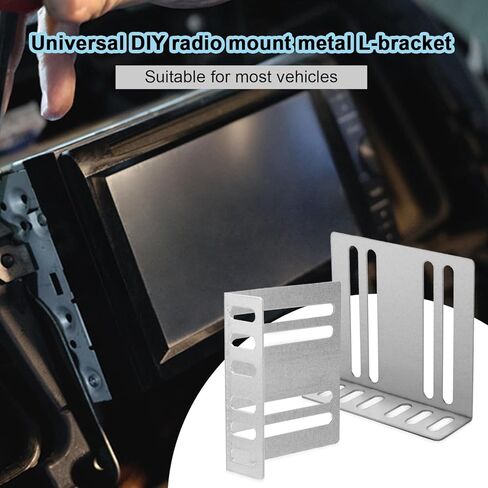Double DIN Installation Kit, Universal Car Stereo Radio Metal Mounting Bracket Car Audio & Video Dash Mounting Frame W/Screws for Auto Audio Accessories in Saudi Arabia