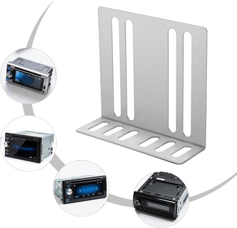 Double DIN Installation Kit, Universal Car Stereo Radio Metal Mounting Bracket Car Audio & Video Dash Mounting Frame W/Screws for Auto Audio Accessories in Saudi Arabia