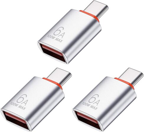 10 عبوات من USB C ذكر إلى USB أنثى 10 جيجابايت في الثانية/120 واط Usb3.1 إلى USB-C محول فضي من النوع C ذكر أيضًا محول USB-أنثى نقل بيانات عالي السرعة للهواتف الذكية وأجهزة الكمبيوتر المحمول والكمبيوتر اللوحي ولوحة المفاتيح in Saudi Arabia